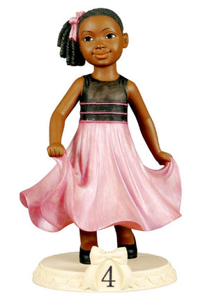 African American Birthday Girl Figurine - Age 4
