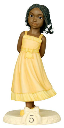 African American Birthday Girl Figurine - Age 5