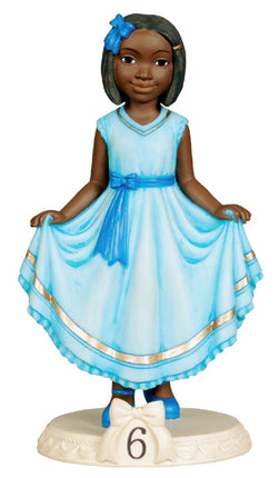 African American Birthday Girl Figurine - Age 6