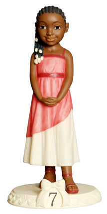 African American Birthday Girl Figurine - Age 7