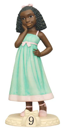African American Birthday Girl Figurine - Age 9