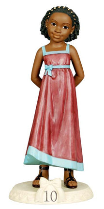 African American Birthday Girl Figurine - Age 10