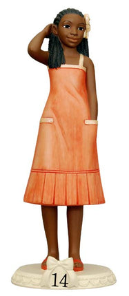 African American Birthday Girl Figurine - Age 14