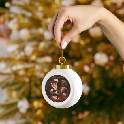 Mr & Mrs Santa - ball ornament