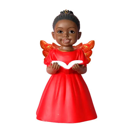 Singing Praise Angel Ornament - red