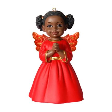 Prayer Angel Ornament in red