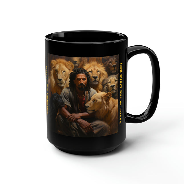 Daniel In Lions Den - 15oz mug - black