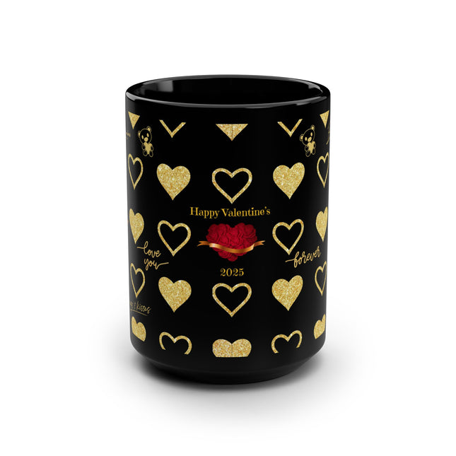 Happy Valentine's Gold Heart - 15oz mug