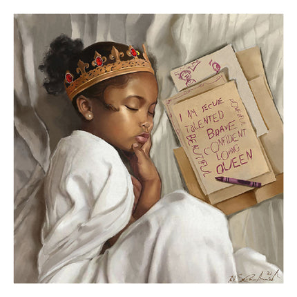 Even When Im Sleeping girl - print by Salaam Muhammad