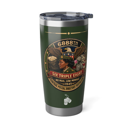 Six Triple Eight Postal Battalion - 20oz green tumbler