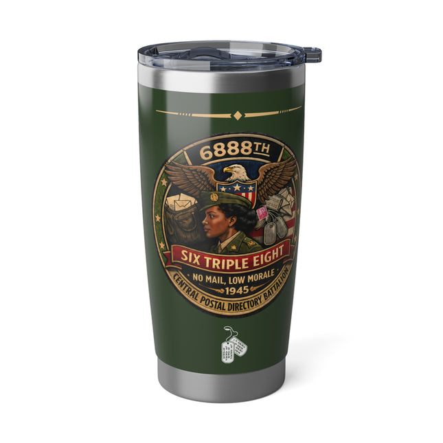Six Triple Eight Postal Battalion - 20oz green tumbler