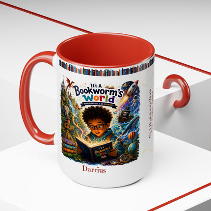 It's A Bookworm's World - 15oz Mug - boy-1
