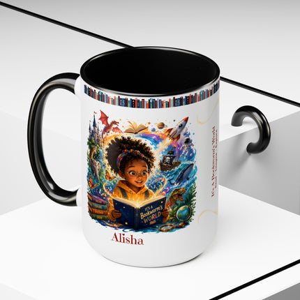 It's A Bookworm's World - 15oz Mug - girl-1