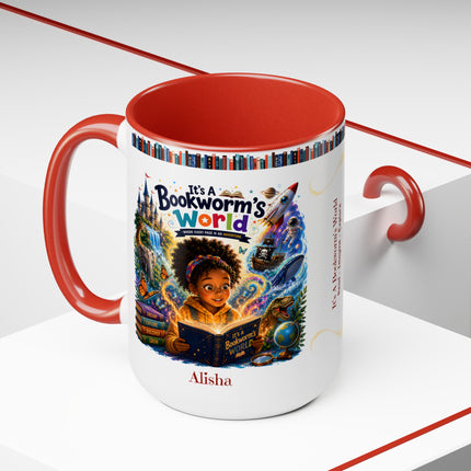 It's A Bookworm's World - 15oz Mug - girl-1