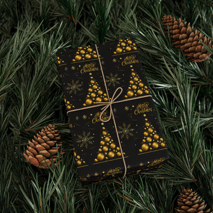 Christmas Treasure – Black & Gold Gift Wrapping Paper