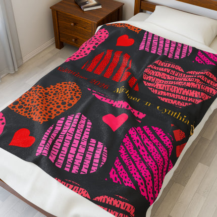 Valentine's Day - Personalized Plush Blanket