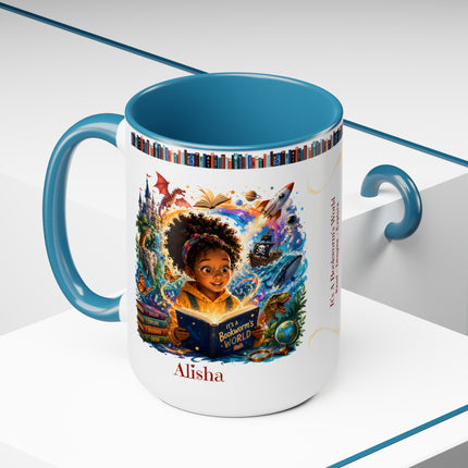 It's A Bookworm's World - 15oz Mug - girl-1