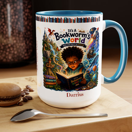 It's A Bookworm's World - 15oz Mug - boy-1