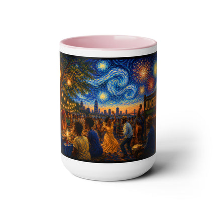 Juneteenth Night Swirls – 15oz Mug