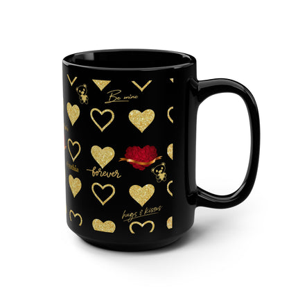 Happy Valentine's Gold Heart - 15oz mug