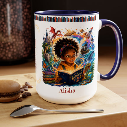 It's A Bookworm's World - 15oz Mug - girl-1