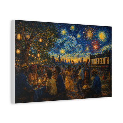 Juneteenth Night Swirls - canvas