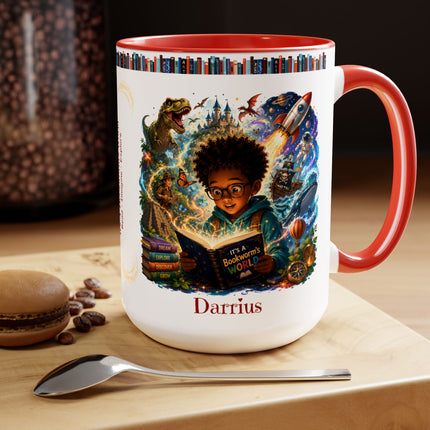 It's A Bookworm's World - 15oz Mug - boy-1