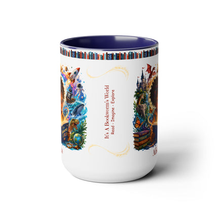 It's A Bookworm's World - 15oz Mug - girl-1