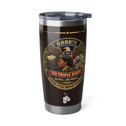 Six Triple Eight Postal Battalion - 20oz brown tumbler
