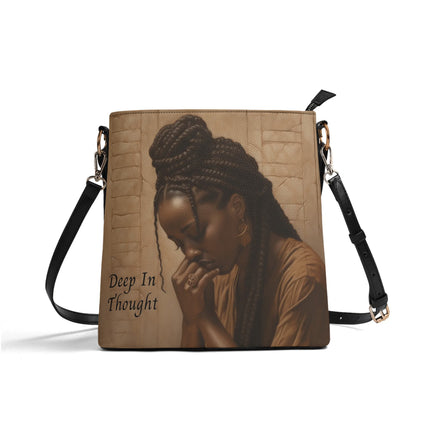 Deep In Thought - Bucket-Style Handbag