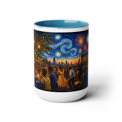 Juneteenth Night Swirls – 15oz Mug