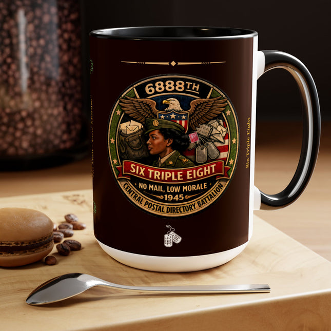 Six Triple Eight Postal Battalion - 15oz brown mug