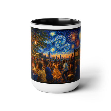 Juneteenth Night Swirls – 15oz Mug