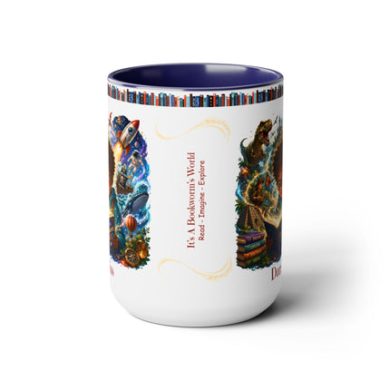 It's A Bookworm's World - 15oz Mug - boy-1