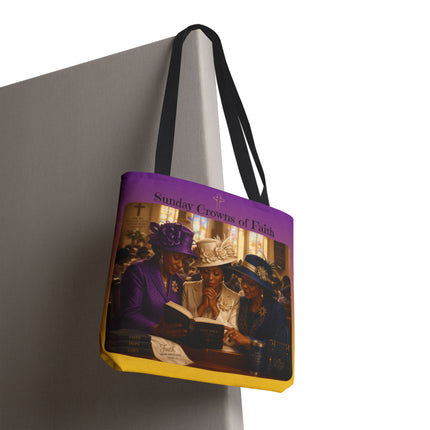 Sunday Crowns of Faith Tote Bag