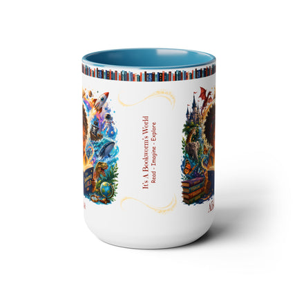It's A Bookworm's World - 15oz Mug - girl-1