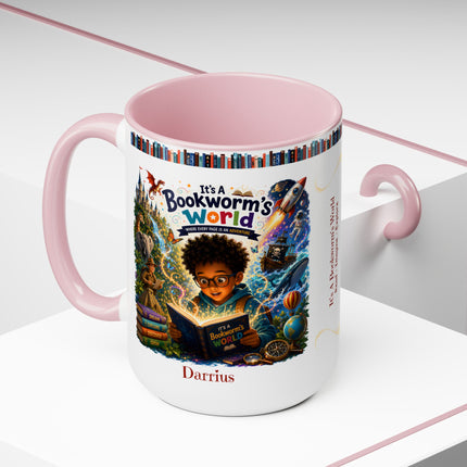 It's A Bookworm's World - 15oz Mug - boy-1