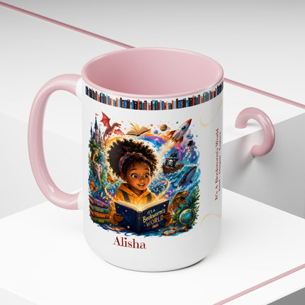 It's A Bookworm's World - 15oz Mug - girl-1