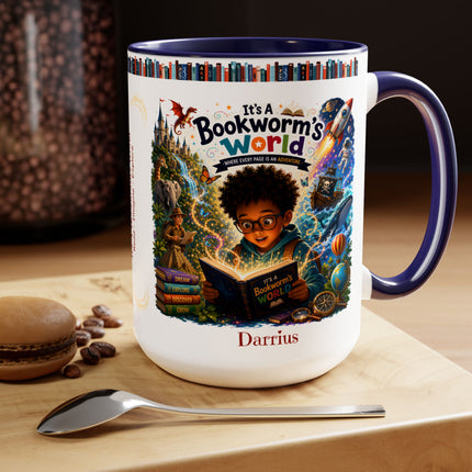 It's A Bookworm's World - 15oz Mug - boy-1