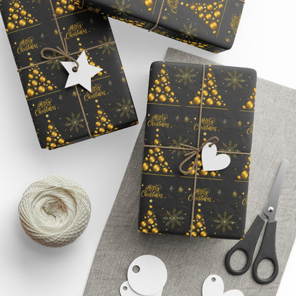 Christmas Treasure – Black & Gold Gift Wrapping Paper