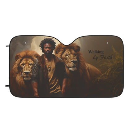 Walking By Faith - Car Windshield Sunshade