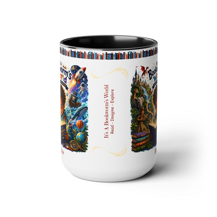 It's A Bookworm's World - 15oz Mug - boy-1