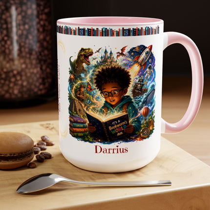 It's A Bookworm's World - 15oz Mug - boy-1