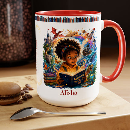 It's A Bookworm's World - 15oz Mug - girl-1