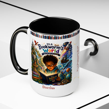 It's A Bookworm's World - 15oz Mug - boy-1