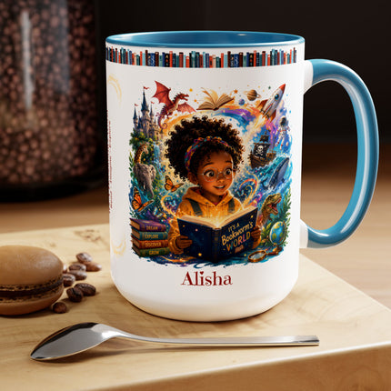It's A Bookworm's World - 15oz Mug - girl-1