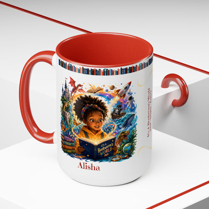 It's A Bookworm's World - 15oz Mug - girl-1