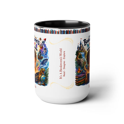 It's A Bookworm's World - 15oz Mug - girl-1