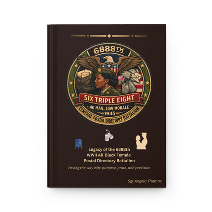 Six Triple Eight Postal Battalion - personalized journal - brown