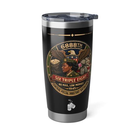 Six Triple Eight Postal Battalion - 20oz black tumbler